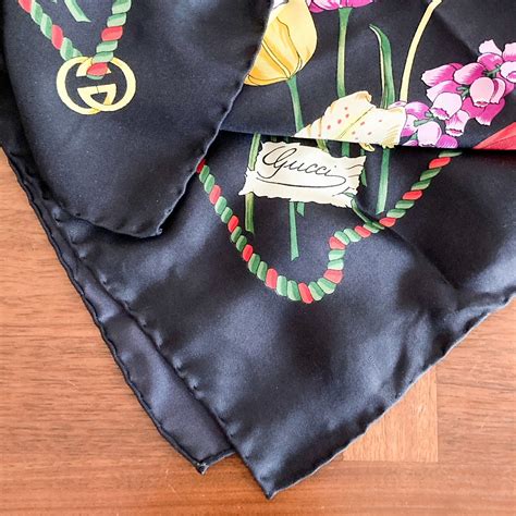 gucci web scarf black|authentic Gucci silk scarf.